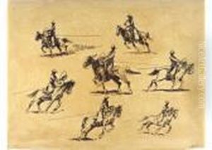 Seven Horse And Rider Studies
