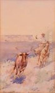 Cowboy Roping A Longhorn by John Edward Borein