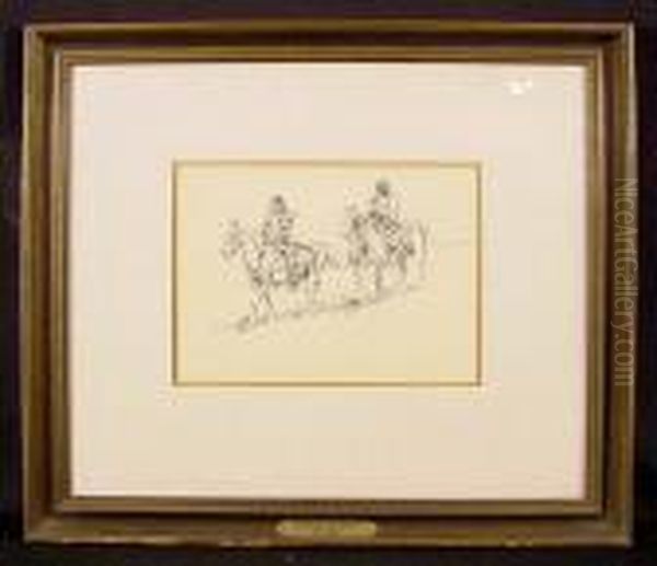 Two Riders On Horseback - view 1