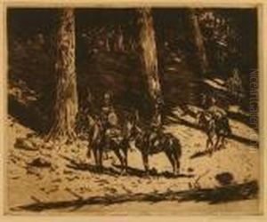 "conquistadores Entering
California" Pencil S L/r Margin: Edward Borein Etching On/p Under Glass
Sight: 9.75 X 11.75
Provenance: Private Collection by John Edward Borein