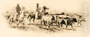 Cattledrive
Signed 'edward Borein' (lower Right) by John Edward Borein