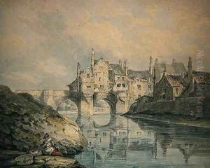 Elvet Bridge Durham by Thomas Hearne