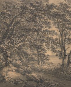 River Landscape with Figures by Thomas Hearne