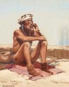 Smoking Indian by Carl Oscar Borg