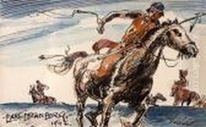 Indians In Pursuit by Carl Oscar Borg