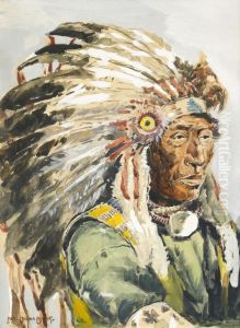 Blackfoot Indian by Carl Oscar Borg