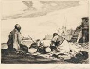 Burning The Sacred Medicin, Hopi by Carl Oscar Borg