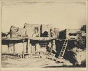 Hopi Houses, Walpi, Arizona by Carl Oscar Borg