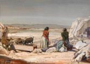 Kvinnor Med Getter - Navajo by Carl Oscar Borg