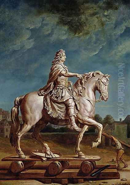 Transporting the Equestrian Statue of Louis XIV from the Workshop at the Convent of the Capucines in 1669 - view 1