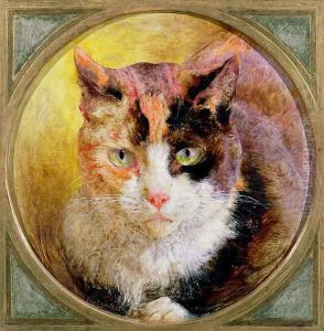 A Head Study of a Tortoiseshell Cat by William Huggins