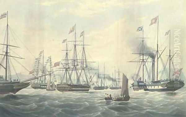 Royal George Yacht, conveying Her Majesty and Royal Consort to Edinburgh, August, 1842, by E. Duncan - view 1