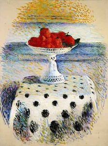 A Berlin Porcelain Bowl with Strawberries by Curt Herrmann