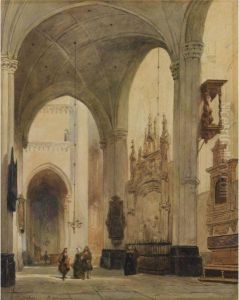 'grote Kerk Te Breda, Met 
Grafmonument Van Engelbert Ii Vannassau' - The Grote Church In Breda 
With The Memorial Tomb Ofengelbert Ii Of Nassau