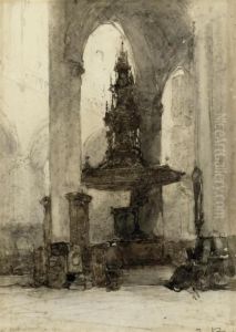 The Interior Of The Nieuwe Kerk, Amsterdam by Johannes Bosboom
