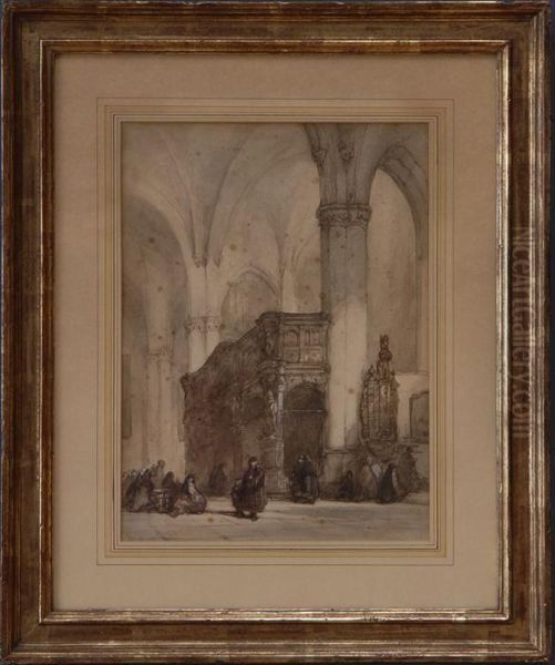 Church Interior With Figures - view 1