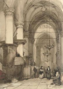 The Interior Of The St. Laurentiuskerk, Alkmaar by Johannes Bosboom