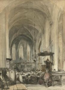 Interior Of The Jacobskerk, Utrecht by Johannes Bosboom