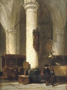 Interior Of The Hervormde Kerk, Hattem by Johannes Bosboom