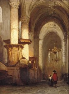Interior Of The St. Laurens- Or Grote Kerk In Alkmaar by Johannes Bosboom