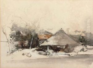 Boerenerf Waalsdorp: The Farmhouse by Johannes Bosboom
