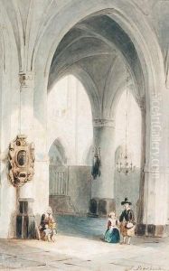 Interieur Einer Hollandischen Kirche. by Johannes Bosboom