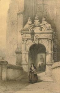Poortje Van Het Oude Vrouwenhuis, Hoorn: By The Archway by Johannes Bosboom