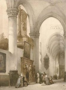 Figures In A Church Interior