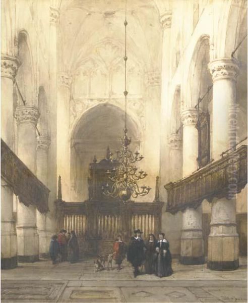 Figures In The Nieuwe Kerk, Delft - view 1