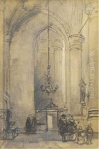Figures In A Church by Johannes Bosboom
