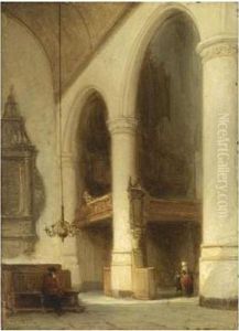 Figures In A Church Interior Figures In A Church Interior
