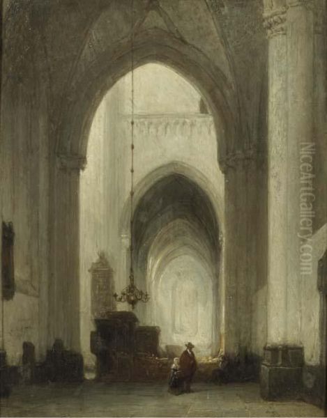 A Church Interior With Figures - view 1