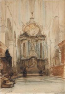 Lux In Tenebris: The High Altar Of The Church Of Saint Jacob,antwerp by Johannes Bosboom