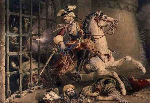 The Cavalry Officer Escaping from Turks - view 1
