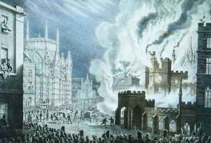 The Houses of Parliament on Fire