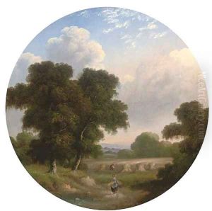 Gathering the corn by William Heath