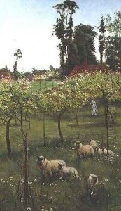 Sheep in an Orchard by Alice Mary Havers