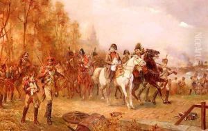Napoleon With His Troops At The Battle Of Borodino, 1812 by Robert Alexander Hillingford