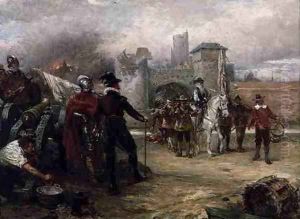 Troops Leaving with Honours of War by Robert Alexander Hillingford