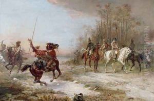 Napoleons Peril at Brienne le Chateau by Robert Alexander Hillingford