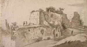 A View Of The Palatine, Rome by Jan Both