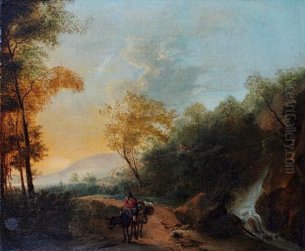 A Traveller On Horseback On A Countrypath - view 1
