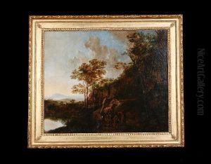 A Wooded River Landscape With Horsemen On Acountry Path by Jan Both