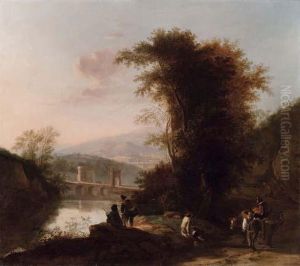 Paesaggio Con Figure E Ponte Sullo Sfondo Paesaggio Con Figure E Ponte Sullo Sfondo