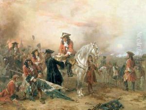 The Duke of Marlborough 1650-1722 signing the Despatch at Blenheim by Robert Alexander Hillingford