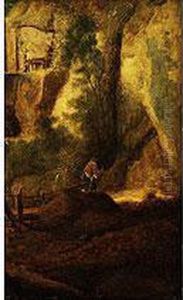 Fragment Einer Landschaft Mit Wanderer by Jan Both