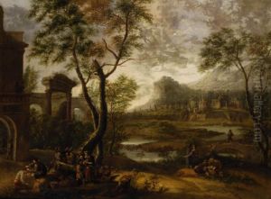 Ambito Di Paesaggio Con Figure E Rovine Ambito Di Paesaggio Con Figure E Rovine