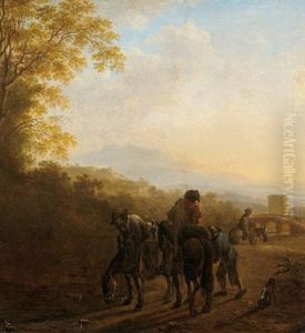 Cavalieri In Sosta A Un Abbeveratoio