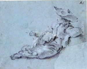 Study Of A Reclining Young Man