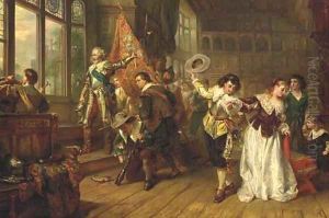 The battle ensues by Robert Alexander Hillingford